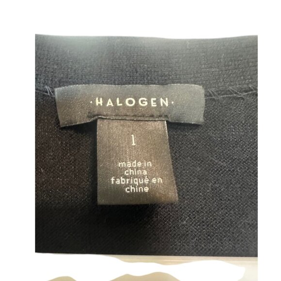 Halogen Open Front Pocket Cardigan Large Black Long Line Cashmere Blend - Picture 7 of 7